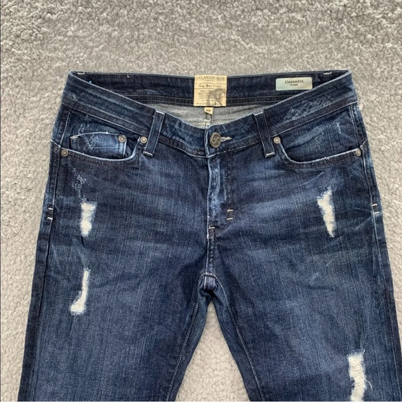 Dylan&George Alexandra Flare Y2K Vintage Low Rise Women Jeans Blue Distressed 26 - Picture 2 of 11